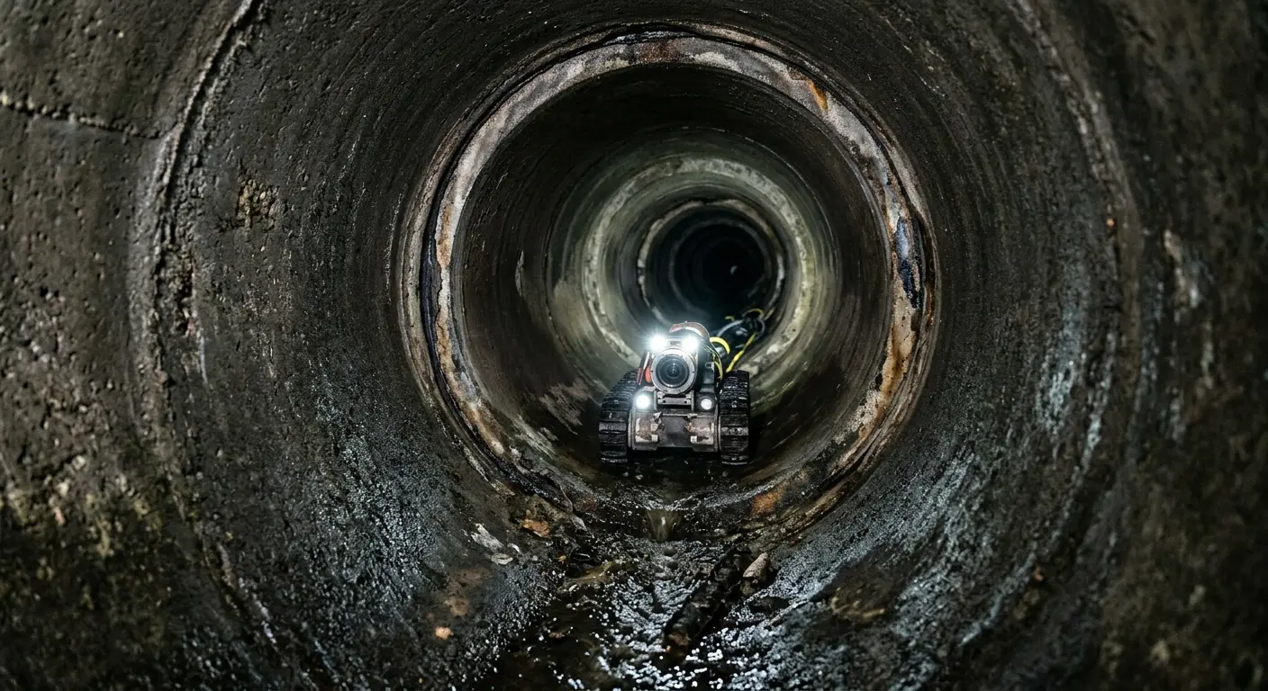 Robotic sewer camera inspecting pipe interior for Drain Snake Service in Dove Valley